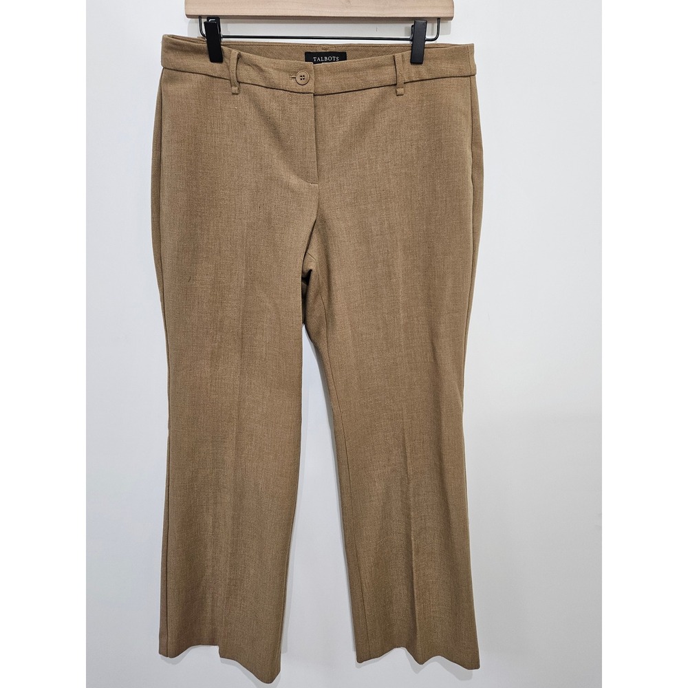 Talbots Petites Curvy Fit Tan Brown Straight Leg Dress Pants Womens 10P